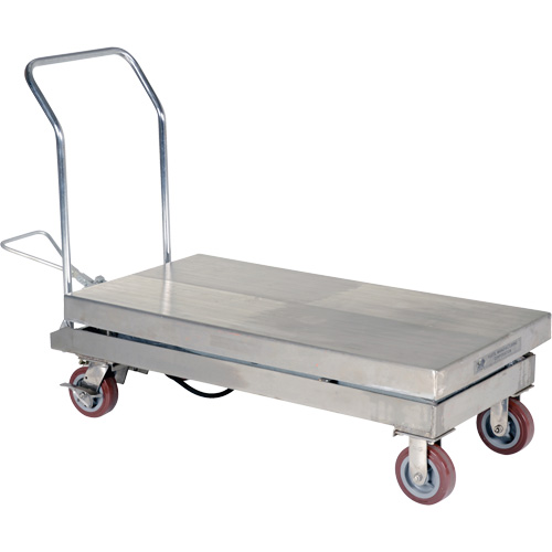 Manual Hydraulic Scissor Lift Table, 47" L x 24" W, Partial Stainless Steel, 2000 lbs. Capacity Brunswick Fyr & Safety
