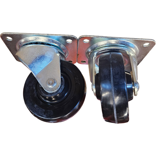 Plate Caster, Swivel, 4" (101.6 mm), Rubber, 225 lbs. (102 kg.) Brunswick Fyr & Safety