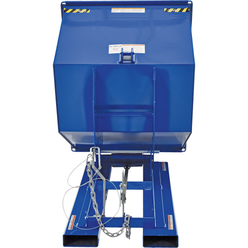 Self-Dumping Hopper, Steel, 1 cu.yd., Blue Brunswick Fyr & Safety