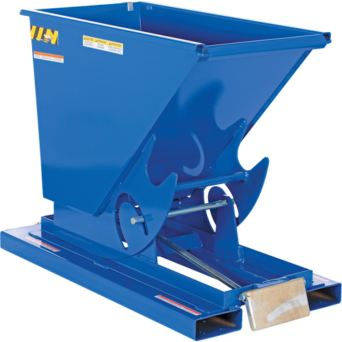 Conteneur autobasculeur, Acier, 1/3 vg³, Bleu Brunswick Fyr & Safety