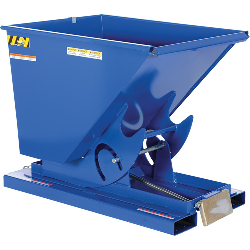 Self-Dumping Hopper, Steel, 1/2 cu.yd., Blue Brunswick Fyr & Safety