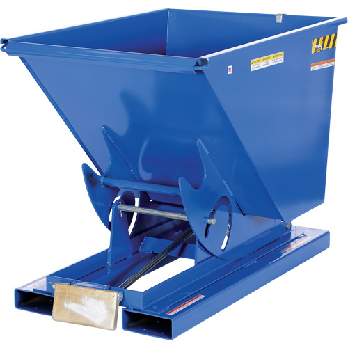 Self-Dumping Hopper, Steel, 1/2 cu.yd., Blue Brunswick Fyr & Safety