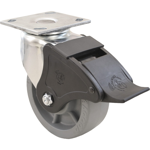 Roulette Emaxx, Pivotant avec frein, 4" (101,6 mm), Envirothane, 1000 lb (453,6 kg) Brunswick Fyr & Safety