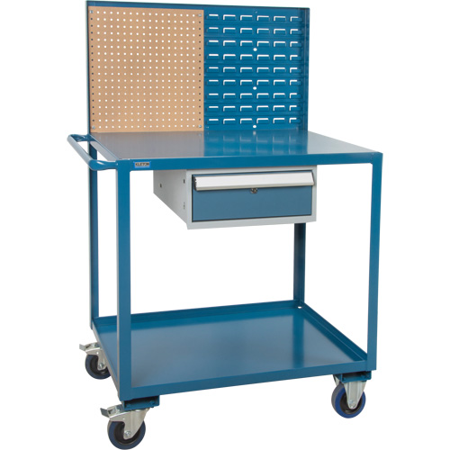 Mobile Service Cart, 2 Tiers, 24" W x 57" H x 40" D, 1200 lbs. Capacity Brunswick Fyr & Safety