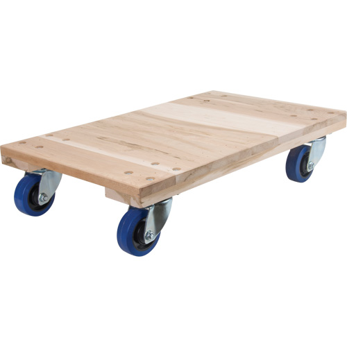 Heavy-Duty Solid Wood Dollies, Rubber Wheels, 1400 lbs. Capacity, 18" W x 24" D x 7" H Brunswick Fyr & Safety
