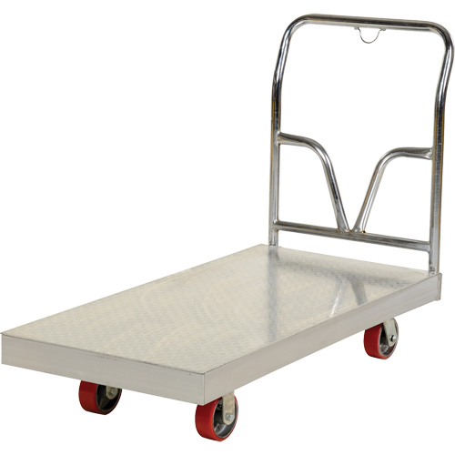 Aluminum Sheet Deck Platform Truck, 24" W x 48" L, 3600 lbs. Cap., Polyurethane Wheels Brunswick Fyr & Safety
