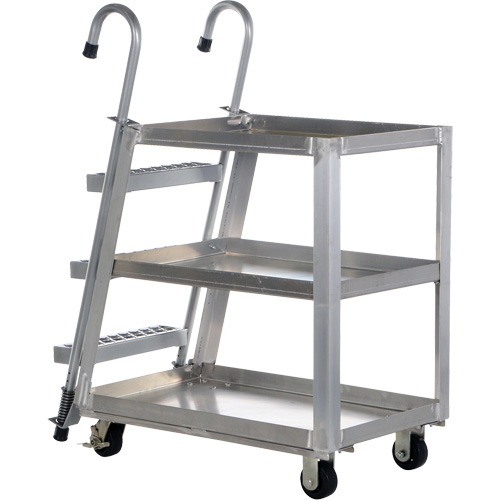 Chariot de pr&eacute;l&egrave;vement de stock, Aluminium, 21-7/8" la x 40" p, 3 tablettes, Capacit&eacute; 660 lb Brunswick Fyr & Safety