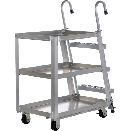 Chariot de pr&eacute;l&egrave;vement de stock, Aluminium, 21-7/8" la x 40" p, 3 tablettes, Capacit&eacute; 660 lb Brunswick Fyr & Safety