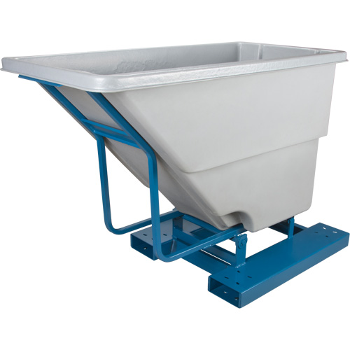 Self-Dumping Hopper, Polyethylene, 5/8 cu.yd., Grey Brunswick Fyr & Safety