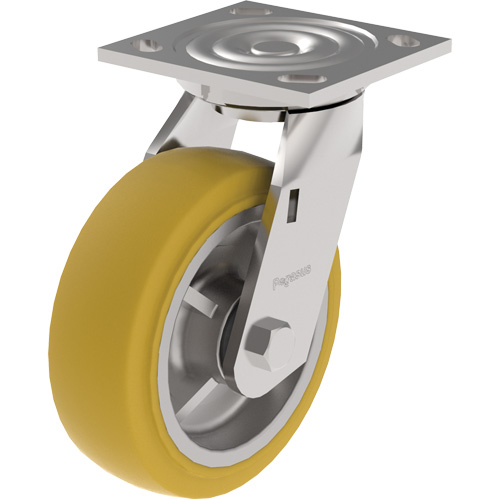 Roulette &agrave; usage moyen de s&eacute;rie 21, Pivotant, 4" (101,6 mm), Ur&eacute;thane, 700 lb (317 kg) Brunswick Fyr & Safety