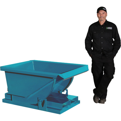 Conteneur autobasculeur extra robuste, Acier, 1/3 vg³, Bleu Brunswick Fyr & Safety