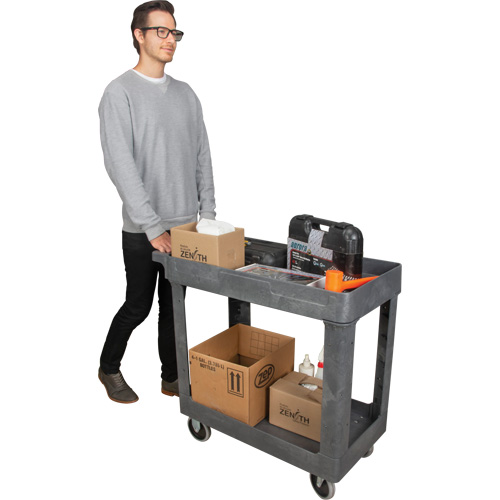 Utility Service Cart, 2 Tiers, 16-1/2" x 32-1/2" x 34-1/2", 550 lbs. Capacity Brunswick Fyr & Safety
