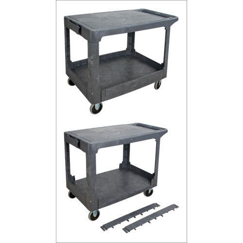 Chariot utilitaire pour l'entretien avec tablette plate, 2 tiers, 25-1/4" x 32-1/4" x 44", Capacit&eacute; 550 lb Brunswick Fyr & Safety