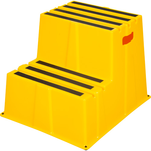 Industrial Step Stool, 2 Steps, 26" x 22-7/16" x 19-11/16" High Brunswick Fyr & Safety