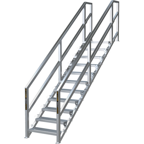 SmartStairs 11-16 Steps Modular Construction Stair System, 120" H Brunswick Fyr & Safety