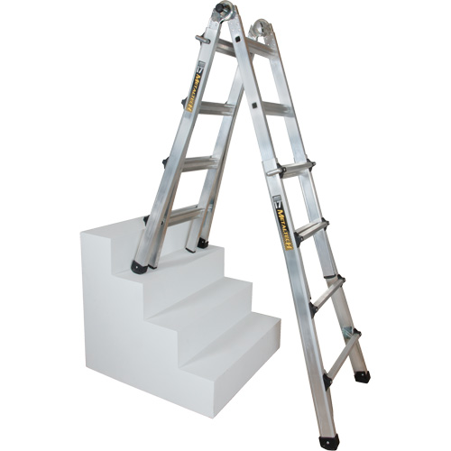 Telescoping Multi-Position Ladder, Aluminum, 300 lbs., CSA Grade 1A Brunswick Fyr & Safety