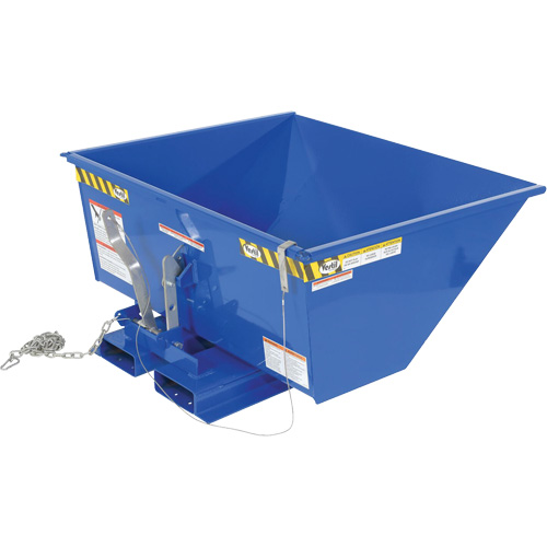 Low Profile D-Style Self Dumping Hopper, Steel, 1/2 cu.yd., Blue Brunswick Fyr & Safety