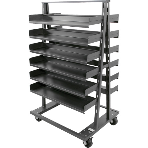 Double-Sided Heavy Duty A-Frame Cart with 12 Trays, 38" x 30" x 63", 2500 lbs. Capacity Brunswick Fyr & Safety