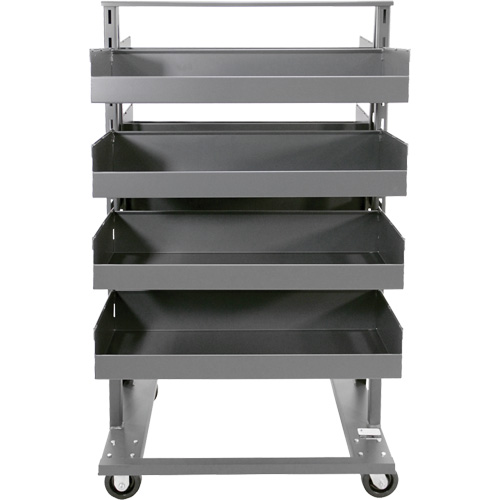 Double-Sided Heavy Duty A-Frame Cart with 8 Large Lipped Trays, 38" x 30" x 63", 2500 lbs. Capacity Brunswick Fyr & Safety