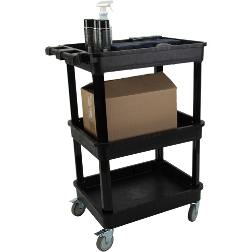 Chariot utilitaire avec tablette &agrave; bordure profonde, 3 tiers, 19" x 39-1/2" x 28-1/4", Capacit&eacute; 330 lb Brunswick Fyr & Safety