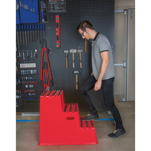 Escabeau industriel, 3 marches, 34-13/16" x 22-7/16" x Hauteur 28-1/2" Brunswick Fyr & Safety