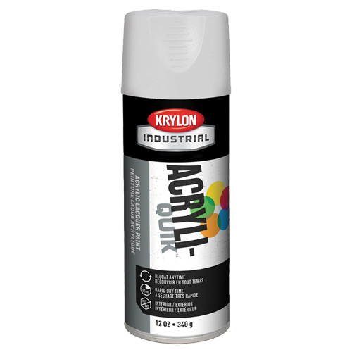 Industrial Acryli-Quik Lacquer, White, Gloss, 12 oz., Aerosol Can Brunswick Fyr & Safety