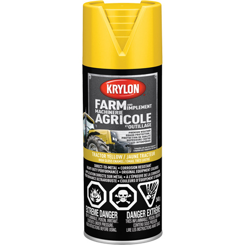 Farm & Implement Spray Paint, John Deere Yellow, High-Gloss, 12 oz., Aerosol Can Brunswick Fyr & Safety
