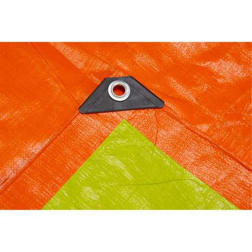 High-Visibility Heavy-Duty Woven Tarp, Polyethylene, Green/Orange, 16' x 20' x 12 mils Brunswick Fyr & Safety