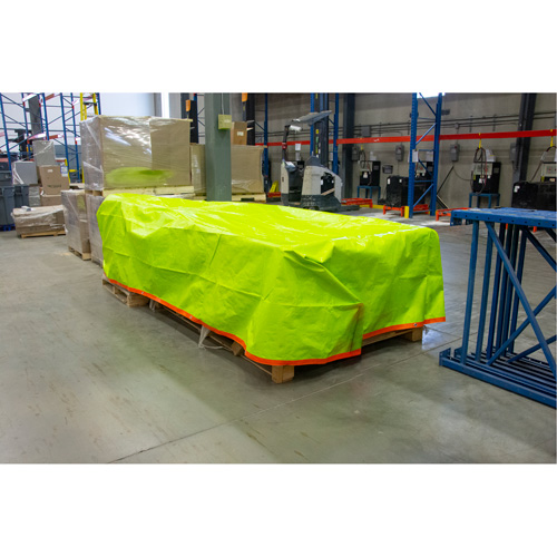 High-Visibility Heavy-Duty Woven Tarp, Polyethylene, Green/Orange, 16' x 20' x 12 mils Brunswick Fyr & Safety