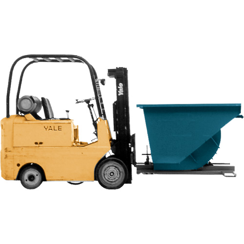 Conteneur autobasculeur, Acier, 3/4 vg³, Bleu Brunswick Fyr & Safety