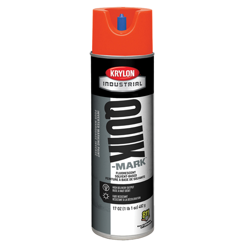 Peinture de marquage industrielle invers&eacute;e &agrave; base de solvant Quik-Mark, 17 oz, Canette a&eacute;rosol Brunswick Fyr & Safety