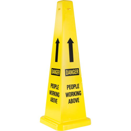"People Working Above" Traffic Cones, English with Pictogram Brunswick Fyr & Safety