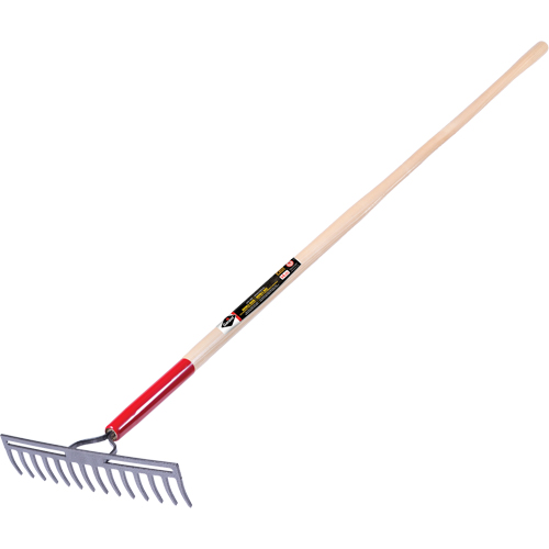 Pro Double Back Level Rake, Ashwood Handle, 13-3/4" W, Tempered Steel Blade, 14 Tines Brunswick Fyr & Safety