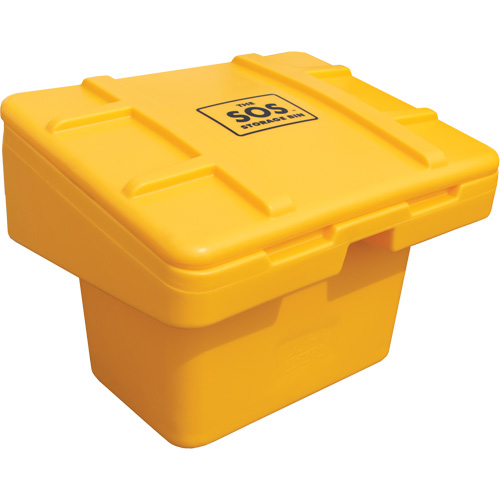Salt Sand Container SOS, With Hasp, 30" x 24" x 24", 5.5 cu. Ft., Yellow Brunswick Fyr & Safety