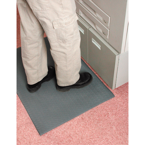 Comfort-King Mats, Pebbled, 4' x 60' x 3/8", Grey, Sponge Brunswick Fyr & Safety