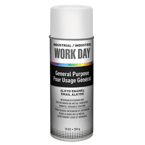 Industrial Work Day Paint, White, Gloss, 10 oz., Aerosol Can Brunswick Fyr & Safety