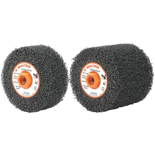 FX Flex Drum, 4-1/4" Dia. x 2" W, 5/8"-11 Arbor, Flex Coarse Grit Brunswick Fyr & Safety