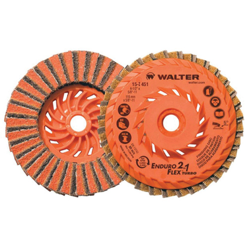 Disque de finition Enduro-Flex 2-en-1, 4-1/2" x 5/8"-11, Type 27, Grain 80, Oxyde d'aluminium Brunswick Fyr & Safety