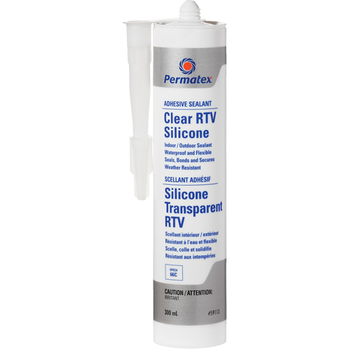 Scellant adh&eacute;sif RTV transparent, 300 ml, Cartouche, Transparent Brunswick Fyr & Safety