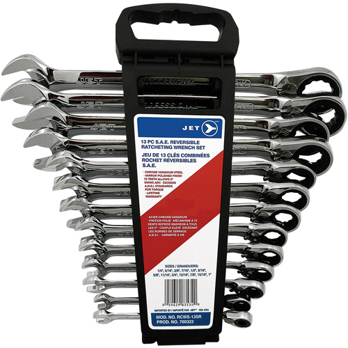 Long Pattern Reversible Wrench Set, Ratcheting Combination, 13 Pieces, Imperial Brunswick Fyr & Safety