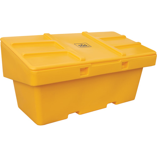 Contenants pour sel & sable SOS, Avec Moraillon, 72" x 36" x 36", 36 pi³, Jaune Brunswick Fyr & Safety