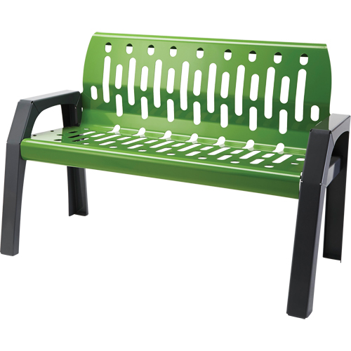 Stream Benches, Steel, 48" L x 48" W x 34" H, Green Brunswick Fyr & Safety