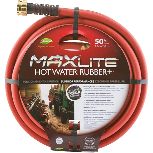 Hot Water Hose, Rubber, 5/8" dia. x 50' L Brunswick Fyr & Safety