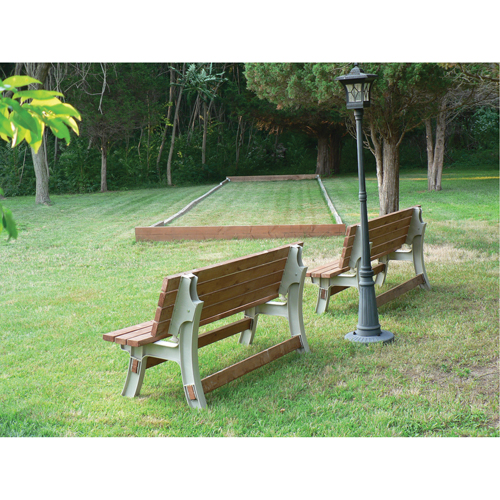 Basics&reg; Flip Top Park Bench / Table, Plastic, 96" L x 26" W x 34" H, Sand Brunswick Fyr & Safety