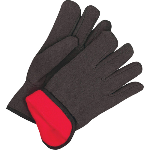 Classic Jersey Gloves, One Size, Black, Red Fleece, Slip-On Brunswick Fyr & Safety