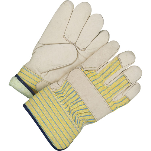 Gants d'ajusteur classiques, Taille unique, Paume en Cuir fleur de vache, Doublure en Peluche d'acrylique Brunswick Fyr & Safety