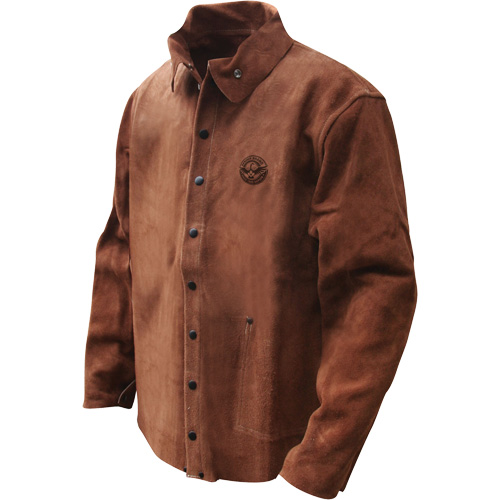 Gander Brand Split Cowhide Welding Jacket, Leather, Large, Brown Brunswick Fyr & Safety