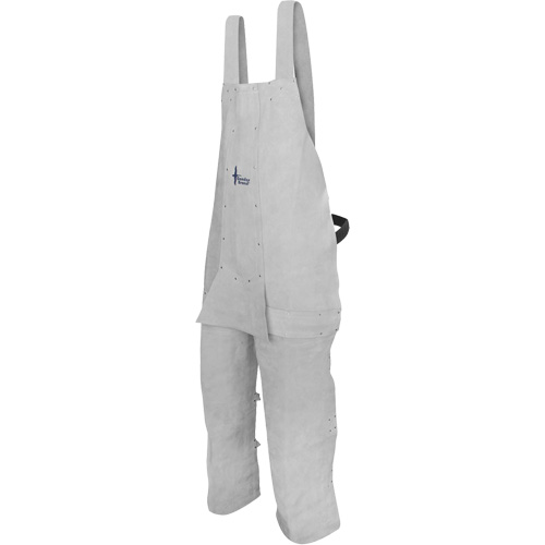 Leather Welding Apron, Split-Leg Bib, Pearl Grey Brunswick Fyr & Safety