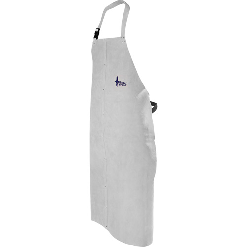 Leather Welding Apron, Bib, 52" L, Pearl Grey Brunswick Fyr & Safety