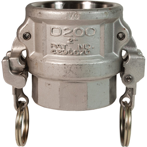 Coupleur &agrave; came et cannelure EZ Boss-Lock, Acier inoxydable, Type D, 1", NPT femelle, 250 PSI Brunswick Fyr & Safety